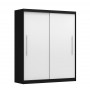 Schwebetürenschrank TORINO ohne Spiegel 204 cm schwarz weiß