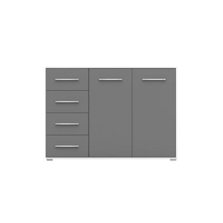 Kommode FRIDA 01 2D4S, Breite: 135 cm WEIß/GRAU
