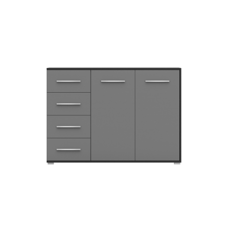 Kommode FRIDA 01 2D4S, Breite: 135 cm SCHWARZ/GRAU