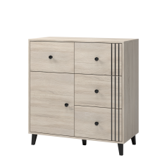 Kommode FOX 4S1D 03, Breite: 90 cm, Farbe: SONOMA EICHE/SONOMA EICHE