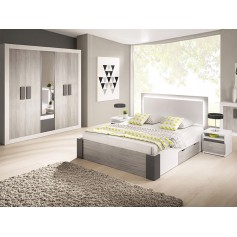 Schlafzimmer-Set aus Bett, Kleiderschrank, Nachttisch HELIOS IV