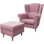 Sessel LOFT 1 mit Polsterhocker rosa
