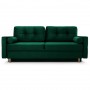 Schlafsofa Sofa Couch Ausklappbares Sofa Schlaffunktion Bettkasten Pastella grün